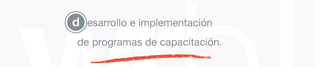 Creaci&oacute;n, desarrollo e implementaci&oacute;n de cursos y plataformas de capacitaci&oacute;n humana.